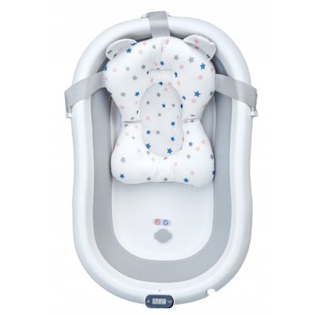 Вана Primabobo Genua Premium, Сгъваема, С термометър и анатомична възглавничка, Сив