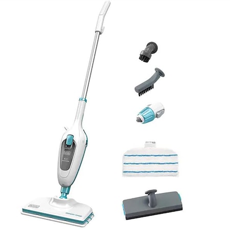 Парен моп Black & Decker, 5 в 1, 0.38l, Бяло-зелен, 1300W