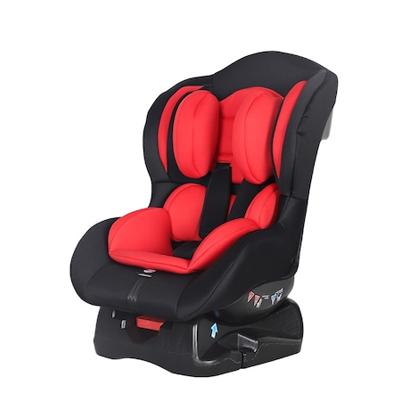 Детско столче за кола NOVOKIDS Safety 2000 2 в 1, Регулируема облегалка, Предпазен колан с 5-точково закрепване, Подвижен калъф, Червен, 0-18 кг