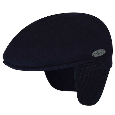 Kangol Wool 504 Earlap Navy Blue Baret - XL