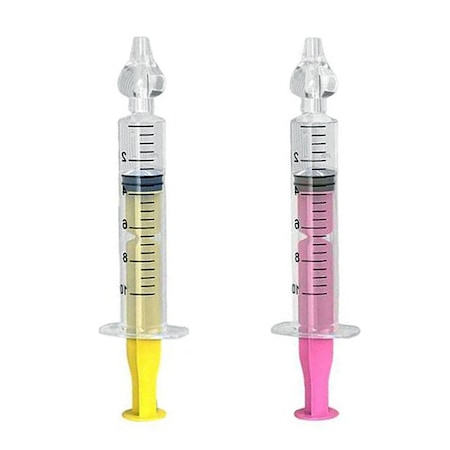 Комплект 2 аспиратора за нос MEDILOGIC, Устройство за почистване на синусите и назална деконгестия, 10 ml, Розов/Жълт