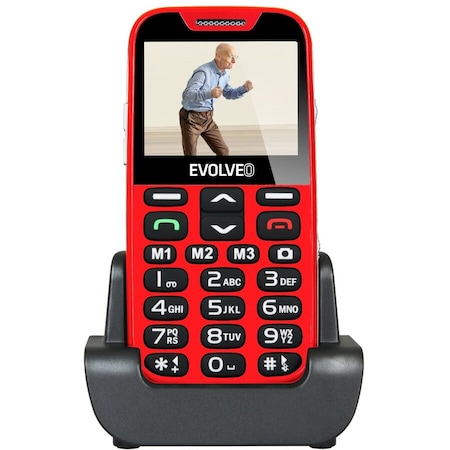 Телефон Evolveo EasyPhone XD EP600, За възрастни хора, Червен