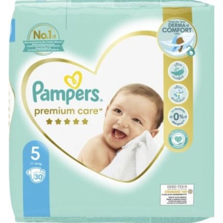 Пелени за бебета Pampers Premium Care N5 11-16 кг, 30 броя