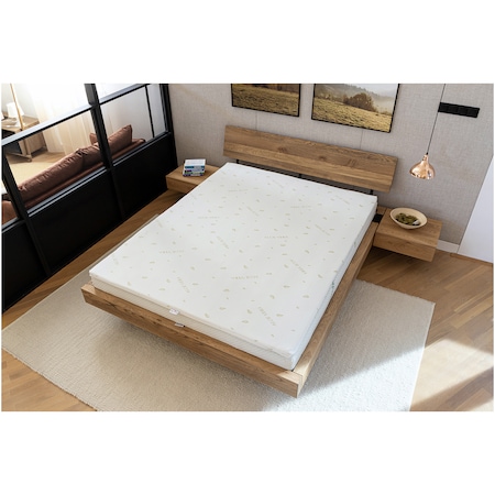 Топ матрак Kring Premium Extra Thick, H7 см полиуретанова пяна, 140 x 190 см, Свалящ се калъф с Алое Вера